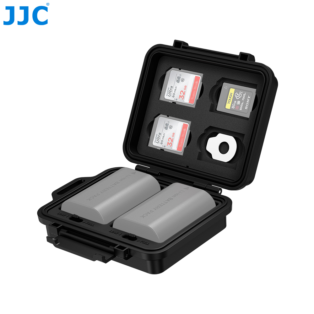 Memory Card Case - กล่องเก็บแบตเตอรี่และการ์ดหน่วยความจำสำหรับกล้อง JJC สำหรับใส่การ์ด SD 4 ใบ