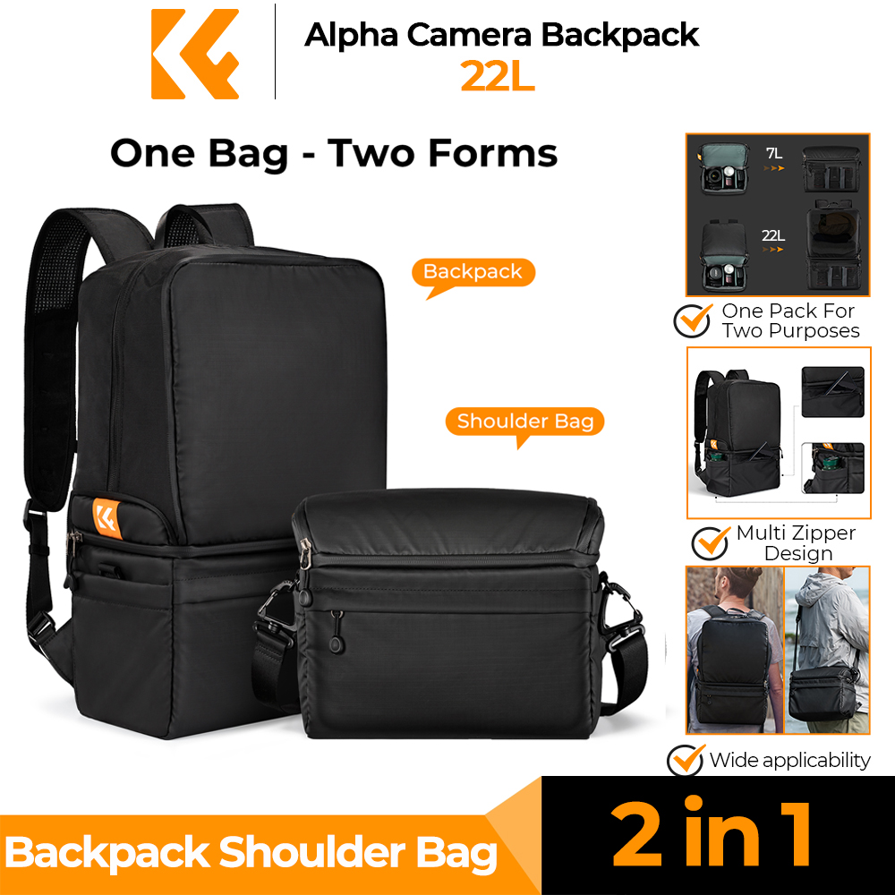Camera Bag Waterproof - K&F CONCEPT 22L กระเป๋ากล้อง 2 ใน