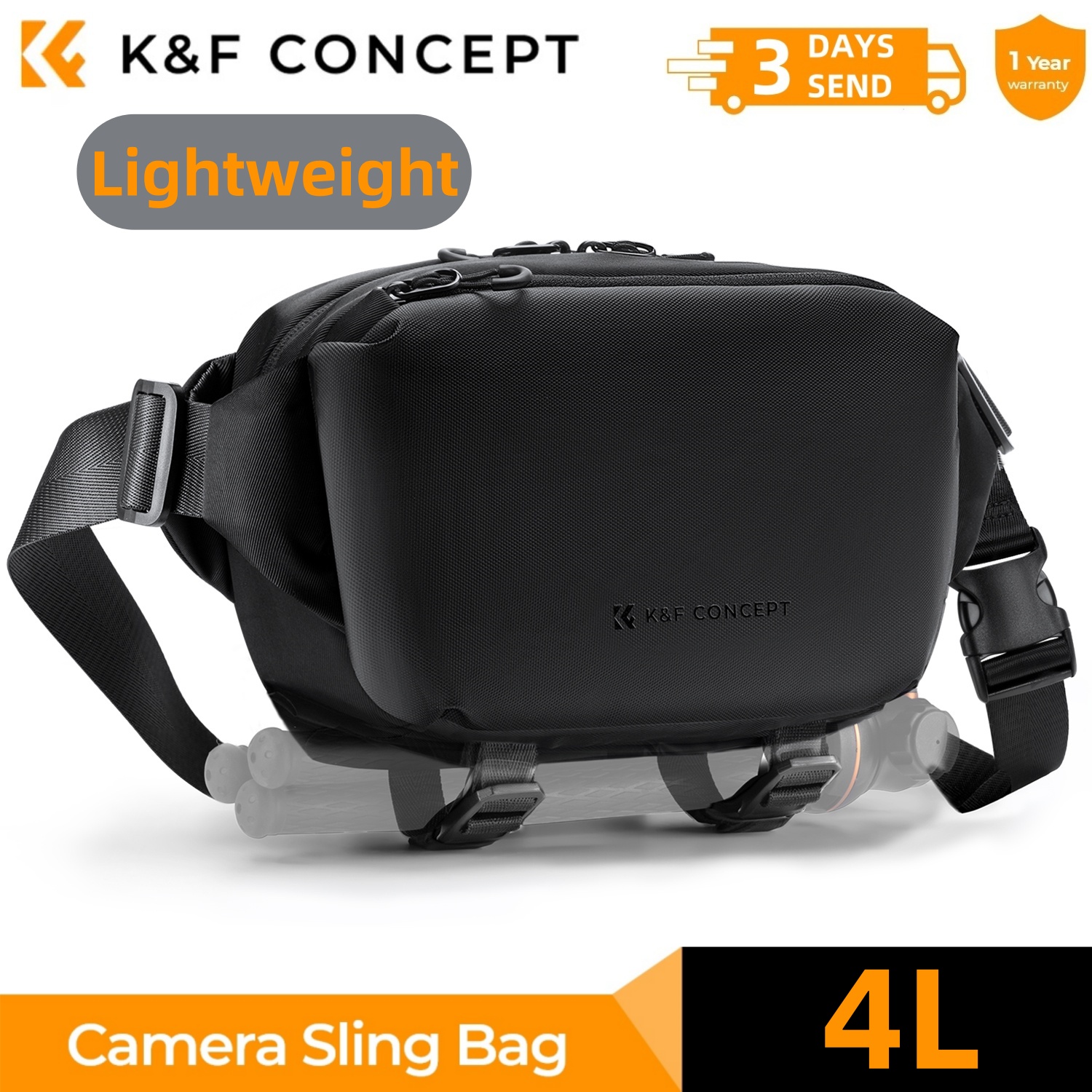 Camera Bag Waterproof - K&F CONCEPT 4L กระเป๋ากล้องแบบสะพายไหล่น้ำหนักเบากระเป๋าสะพายไหล่สำหรับถ่ายภาพสำหรับแคนนอน โซนี่ DSLR