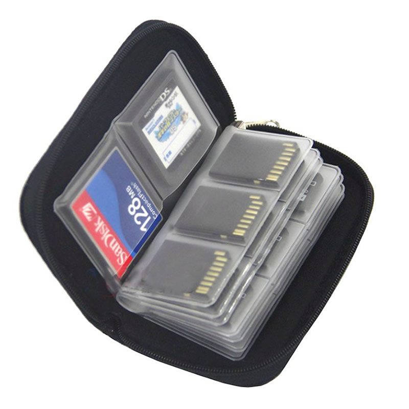 Memory Card Case - 22 ใน 1 เกมการ์ดหน่วยความจํากระเป๋าใส่สําหรับ CF/SD/Micro SD/SDHC/MS/DS