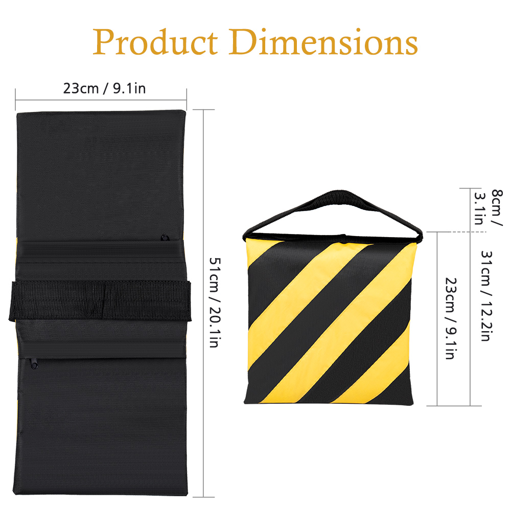 Photography Yellow Light - ถุงทรายสำหรับถ่ายภาพลายทางสีดำและเหลือง SH พร้อมขาตั้ง C-stand, บูมอาร์ม, ขาตั้งไฟแบบ