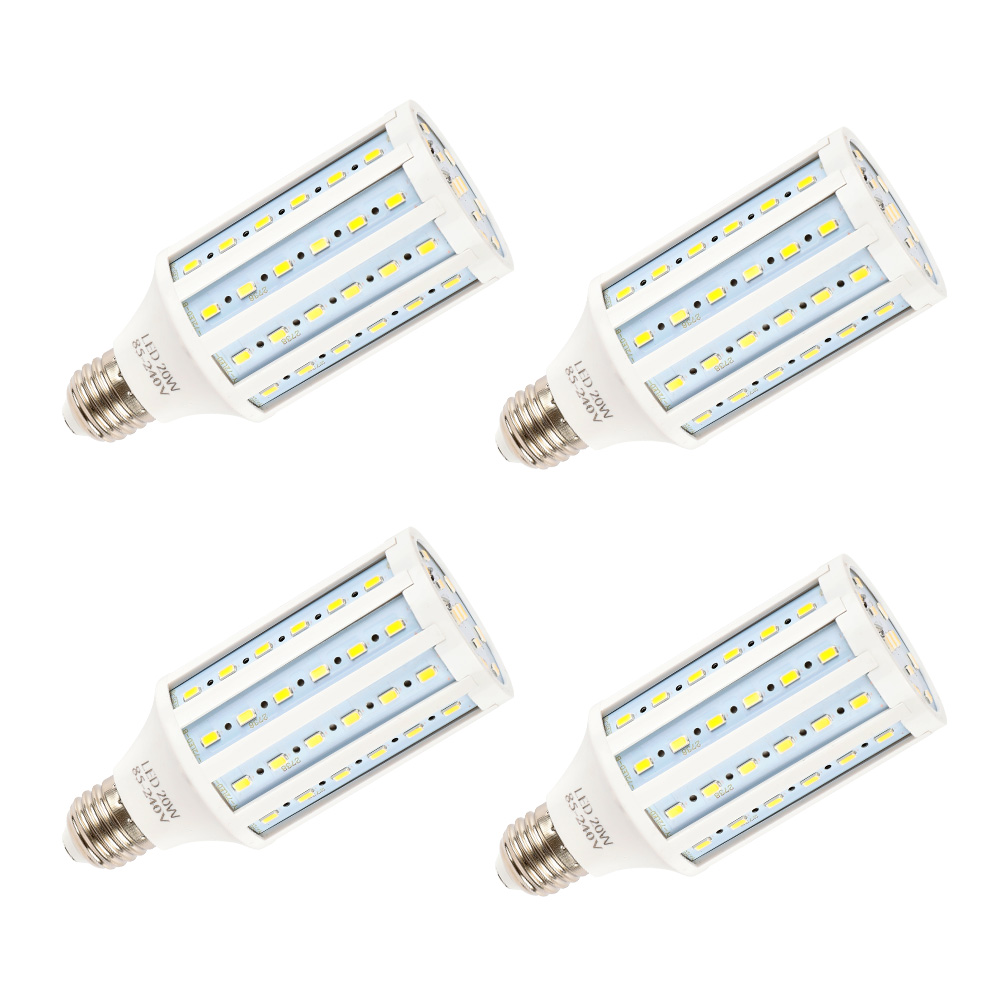 Photography Yellow Light - หลอดไฟ LED 20W จำนวน4หลอดสำหรับถ่ายภาพ, หลอดไฟทรงข้าวโพดฐาน E27แสงสีเหลืองโทนโทนเย็นสีขาวอบอุ่นสำหรับถ่ายวิดีโอสตูดิโอ