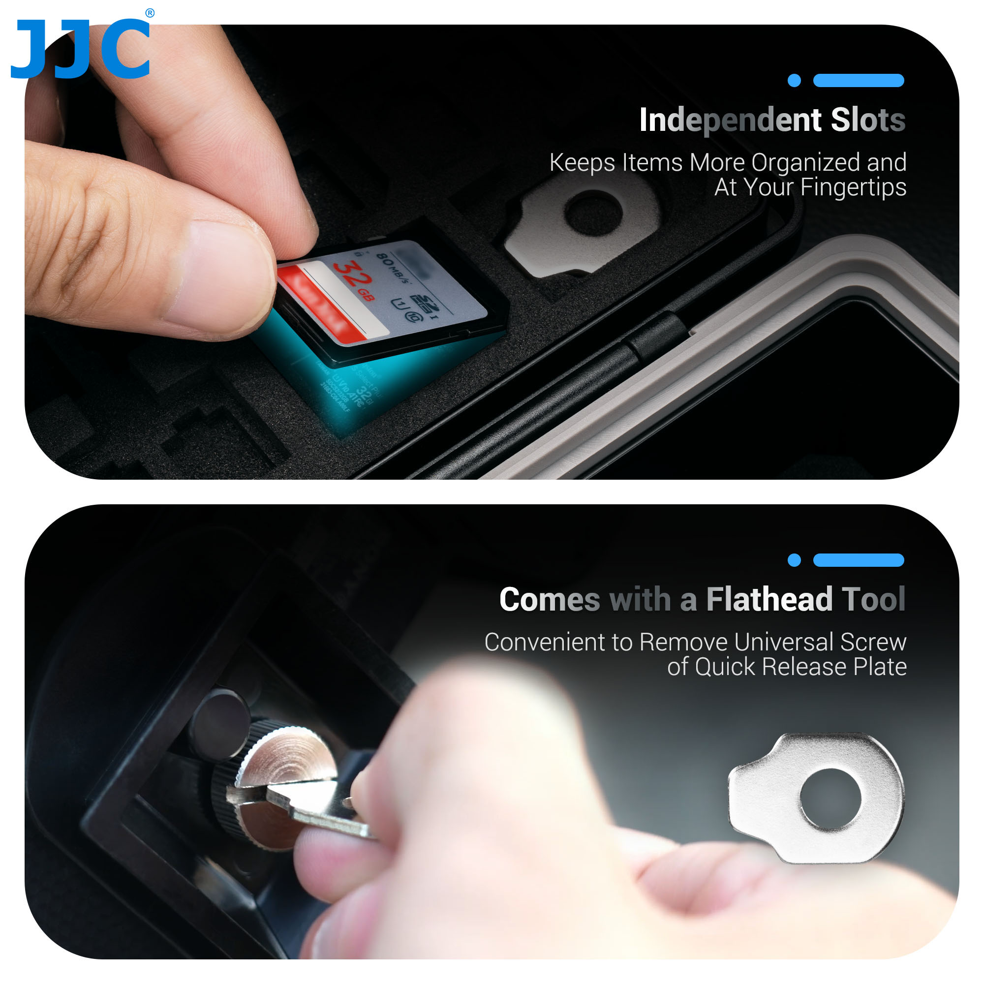 JJC กล้องแบตเตอรี่กรณีจัดเก็บข - Memory Card Case บทวิจารณ์และราคา