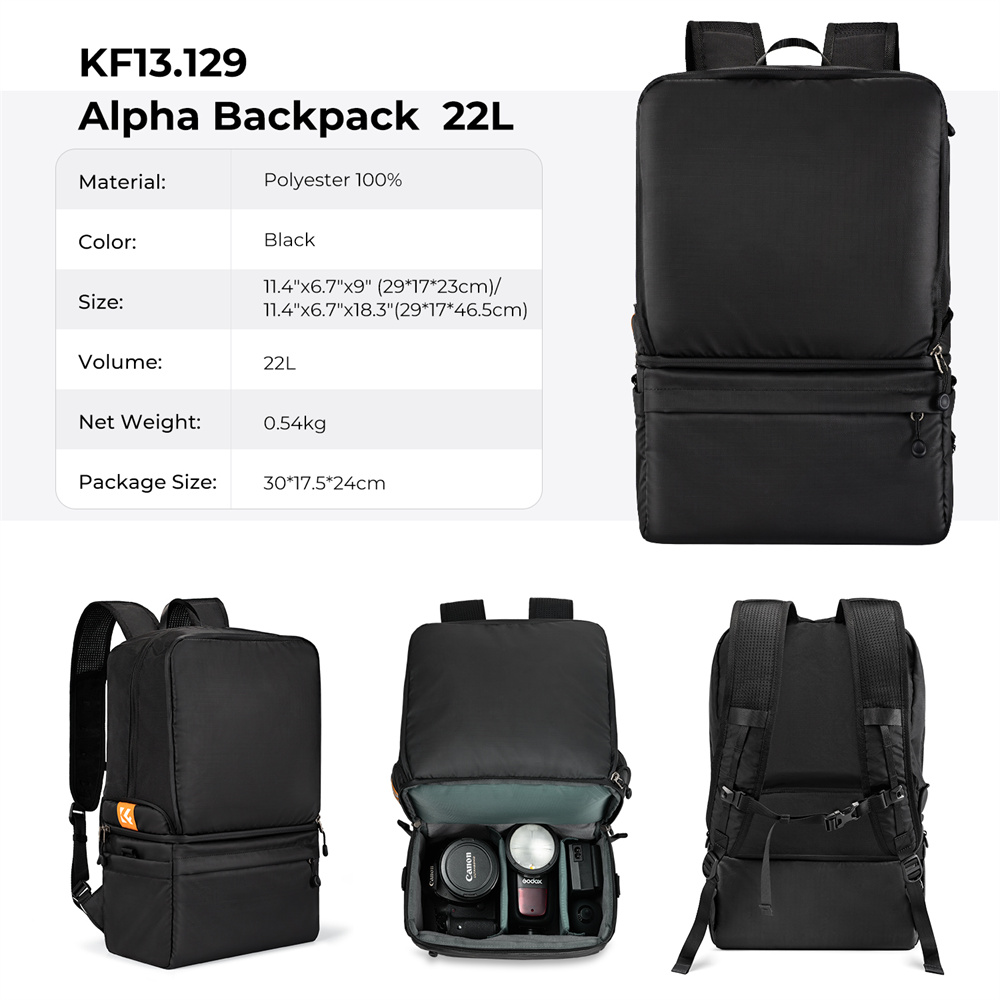 K&F CONCEPT 22L กระเป๋ากล้อง 2 - Camera Bag Waterproof บทวิจารณ์และราคา